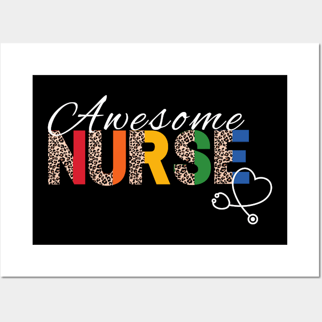 Awesome Nurse (White print for dark background) Wall Art by sweetrevenge